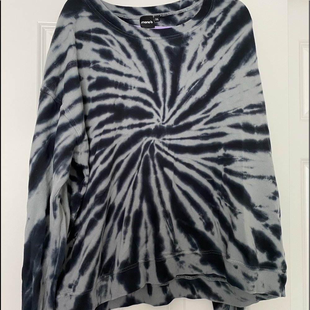 Mono B blue/gray tie dye sweatshirt